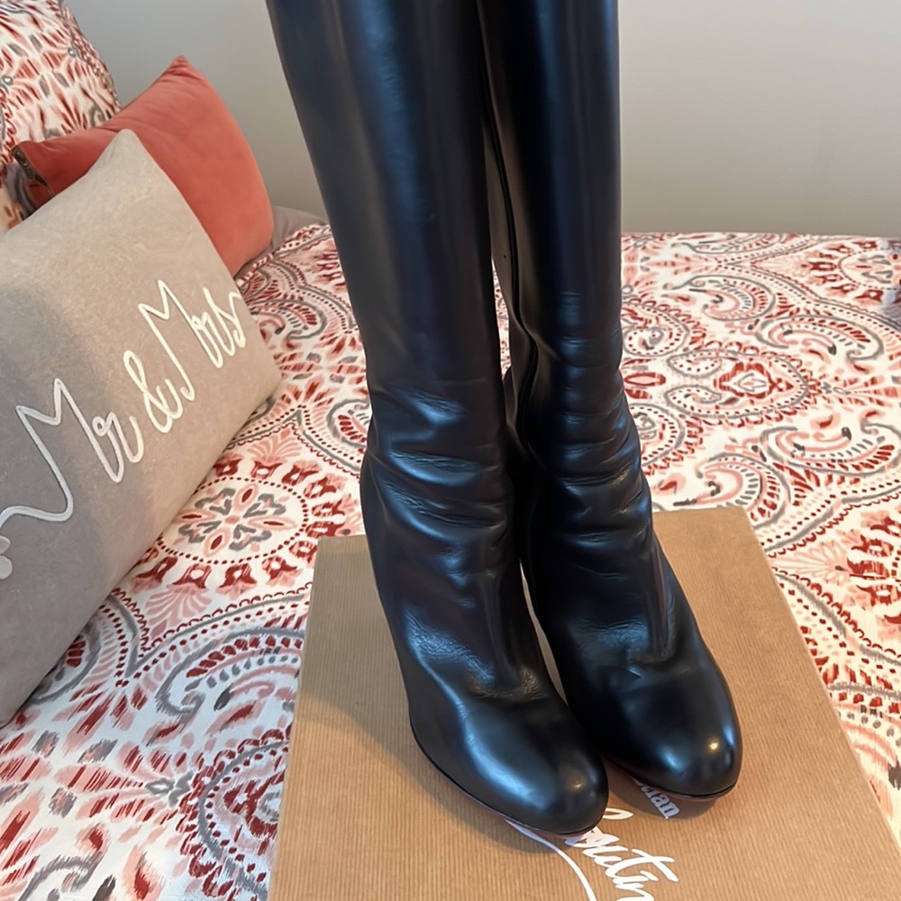 Christian Louboutin Boots Classic Black Leather boots FIRM PRICE